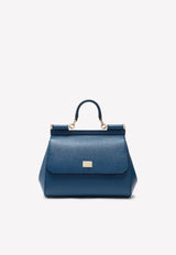 Dolce 
Gabbana Medium Sicily Top Handle Bag in Dauphine Leather Blue BB6002 A1001 80648