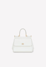 Dolce 
Gabbana Small Sicily Top Handle Bag in Dauphine Leather White BB6003 A1095 80002