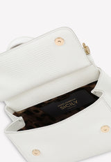 Dolce 
Gabbana Small Sicily Top Handle Bag in Dauphine Leather White BB6003 A1095 80002