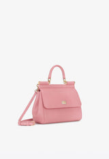 Dolce 
Gabbana Small Sicily Top Handle Bag in Dauphine Leather Pink BB6003 A1095 87414