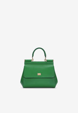 Dolce 
Gabbana Small Sicily Top Handle Bag in Dauphine Calf Leather BB6003 A1001 87192 Green