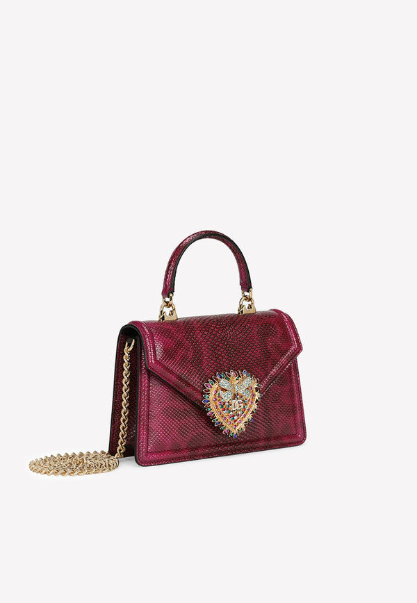 Dolce 
Gabbana Small Karung Devotion Bag with Chain Strap Pink BB6711 AY063 80411