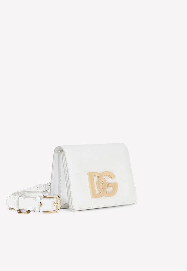 Dolce 
Gabbana DG Logo Calf Leather Shoulder Bag White BB7037 AW576 80002