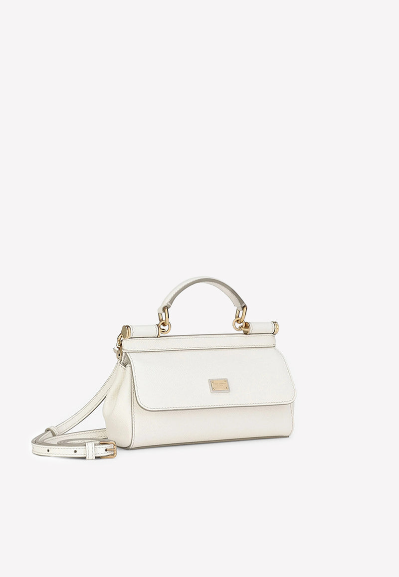 Dolce 
Gabbana Small Sicily Top Handle Bag in Dauphine Leather White BB7116 A1001 80001