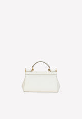 Dolce 
Gabbana Small Sicily Top Handle Bag in Dauphine Leather White BB7116 A1001 80001