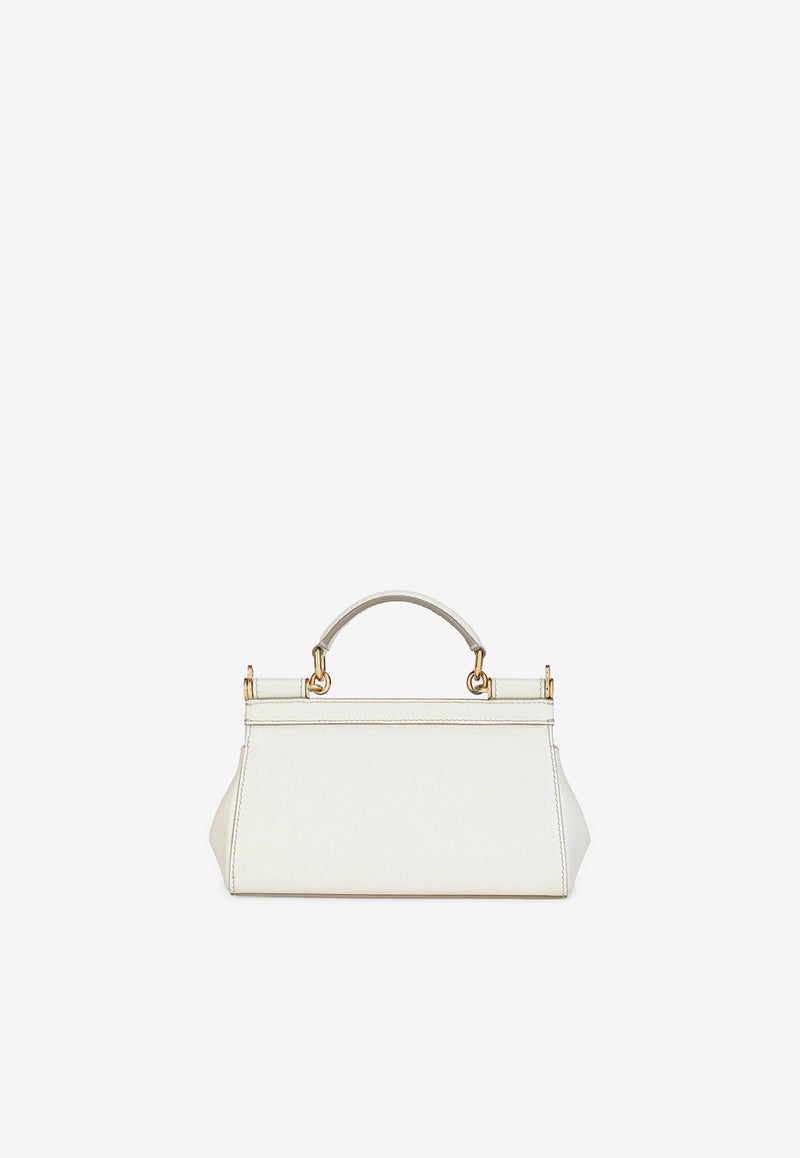 Dolce 
Gabbana Small Sicily Top Handle Bag in Dauphine Leather White BB7116 A1001 80001