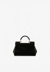 Dolce 
Gabbana Small Sicily Top Handle Bag in Polished Leather BB7116 A1037 80999 Black