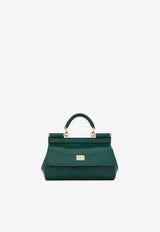 Dolce 
Gabbana Small Sicily Top Handle Bag in Polished Leather BB7116 A1037 87174 Dark Green