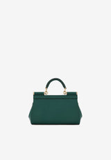 Dolce 
Gabbana Small Sicily Top Handle Bag in Polished Leather BB7116 A1037 87174 Dark Green