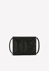 Dolce 
Gabbana Logo Embossed Leather Shoulder Bag Black BB7287 AW576 80999