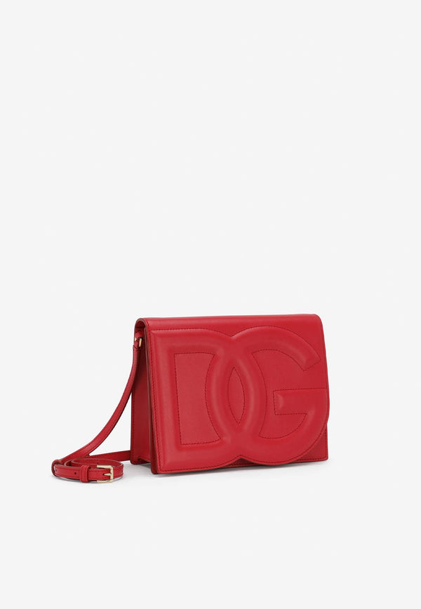 Dolce 
Gabbana DG Logo Crossbody Bag in Calf Leather BB7287 AW576 8X052 Red