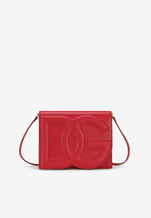 Dolce 
Gabbana DG Logo Crossbody Bag in Calf Leather BB7287 AW576 8X052 Red