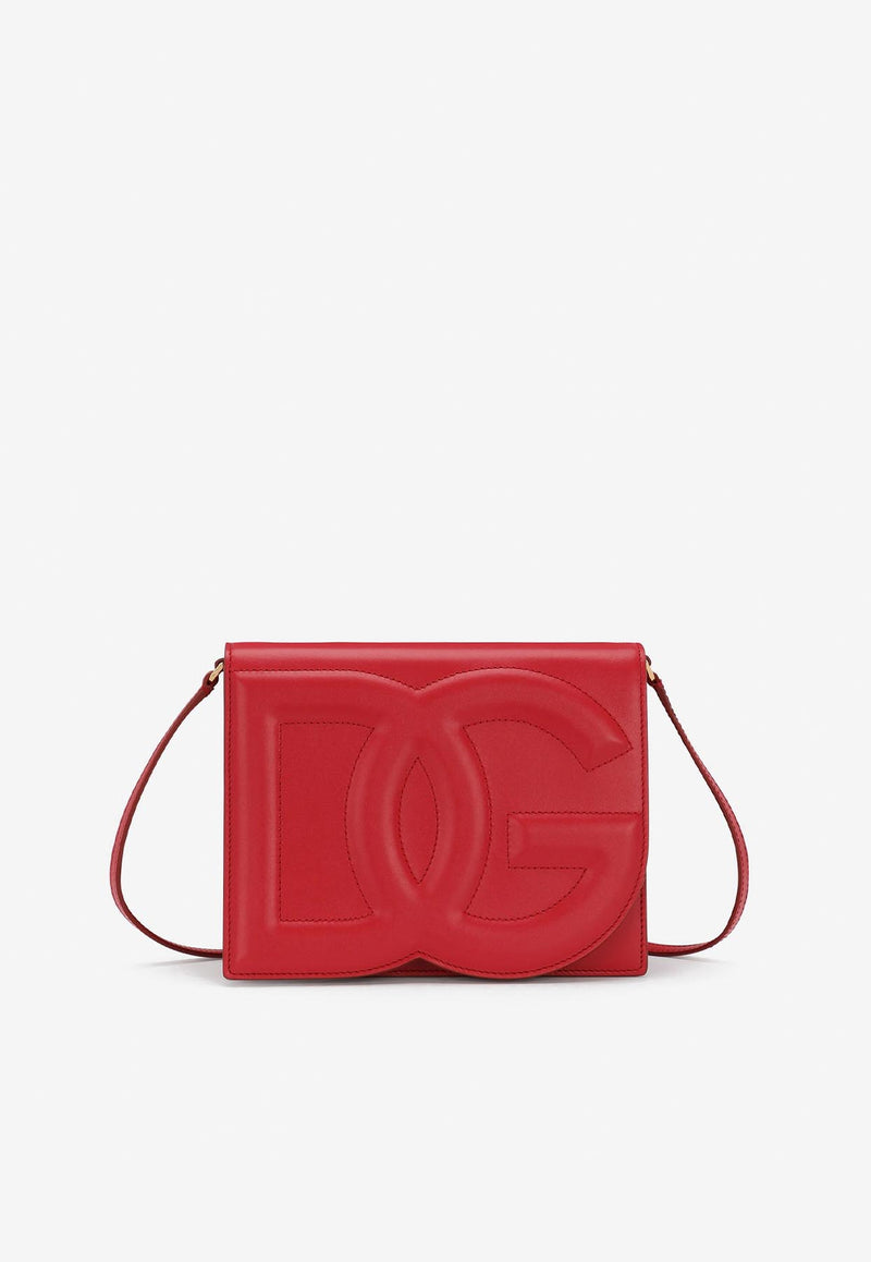 Dolce 
Gabbana DG Logo Crossbody Bag in Calf Leather BB7287 AW576 8X052 Red