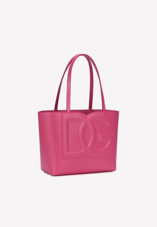 Dolce 
Gabbana Small DG Embossed Tote Bag in Calf Leather Pink BB7337 AW576 80441