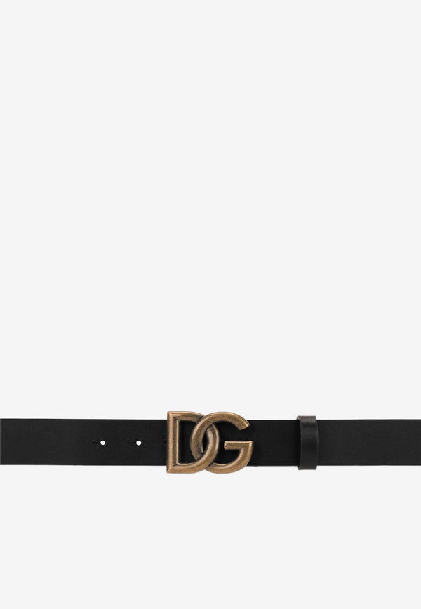 Dolce 
Gabbana DG Buckle Belt in Calf Leather Black BC4644 AX622 80999