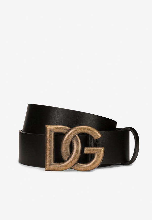 Dolce 
Gabbana DG Buckle Belt in Calf Leather Black BC4644 AX622 80999