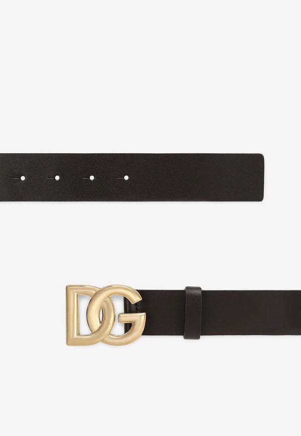 Dolce 
Gabbana Lux Leather Belt with DG Logo Black BC4644 AX622 8B421