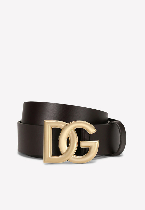 Dolce 
Gabbana Lux Leather Belt with DG Logo Black BC4644 AX622 8B421