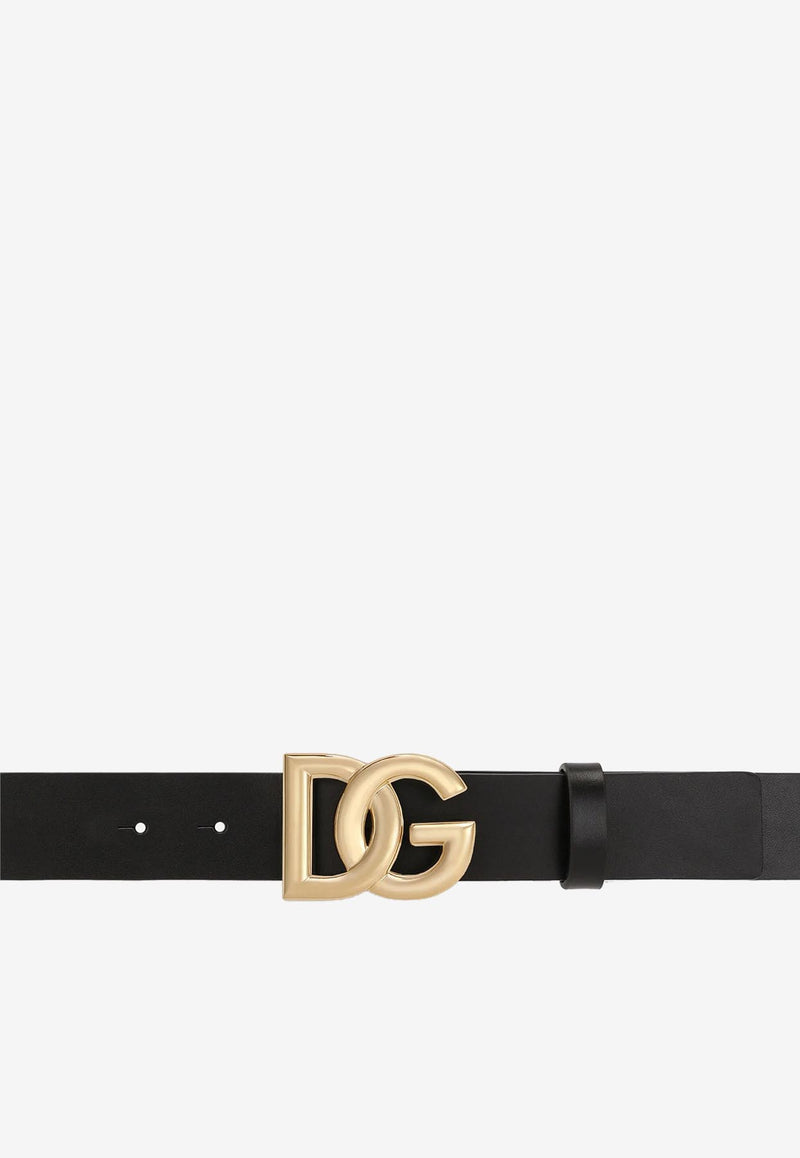 Dolce 
Gabbana DG Buckle Belt in Calf Leather Black BC4644 AX622 8E831