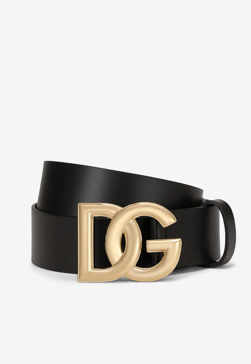 Dolce 
Gabbana DG Buckle Belt in Calf Leather Black BC4644 AX622 8E831