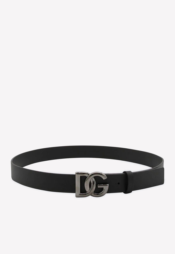 Dolce 
Gabbana DG Logo Leather Belt Black BC4644 AX622 8V363