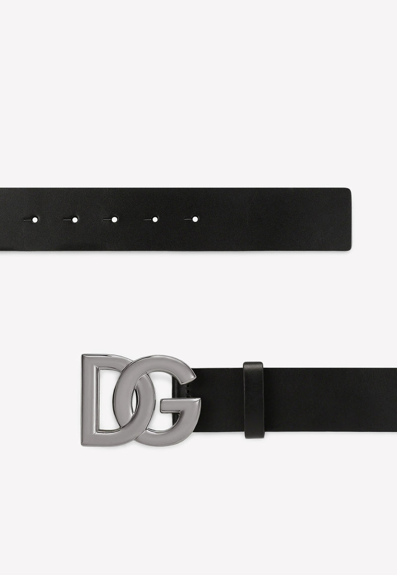 Dolce 
Gabbana DG Logo Leather Belt Black BC4646 AX622 80999