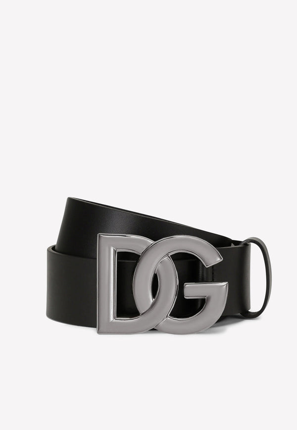 Dolce 
Gabbana DG Logo Leather Belt Black BC4646 AX622 80999