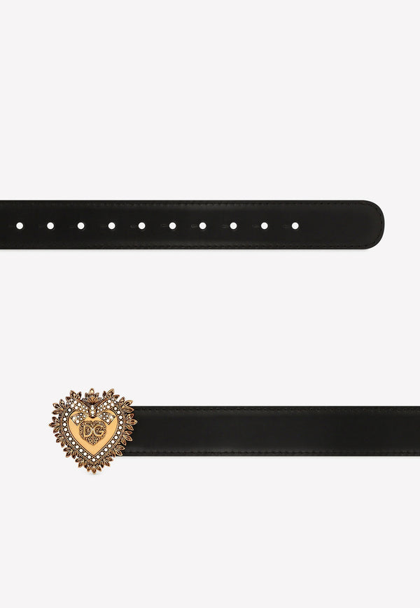 Dolce 
Gabbana Devotion Logo Leather Belt BE1315 AK861 80999 Black