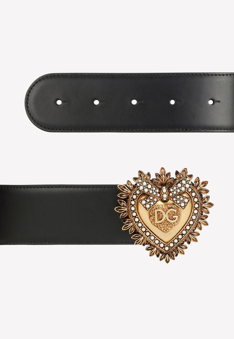 Dolce 
Gabbana Devotion Logo Leather Belt BE1316 AK861 80999 Black