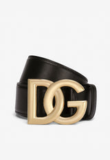 Dolce 
Gabbana DG Logo Calf Leather Belt BE1446 AW576 80999  Black