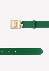 Dolce 
Gabbana DG Logo Belt in Polished Calf Leather BE1447 A1037 87192 Green