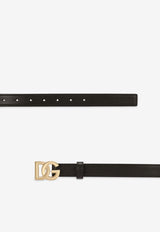 Dolce 
Gabbana DG Logo Calf Leather Belt BE1447 AW576 80999  Black