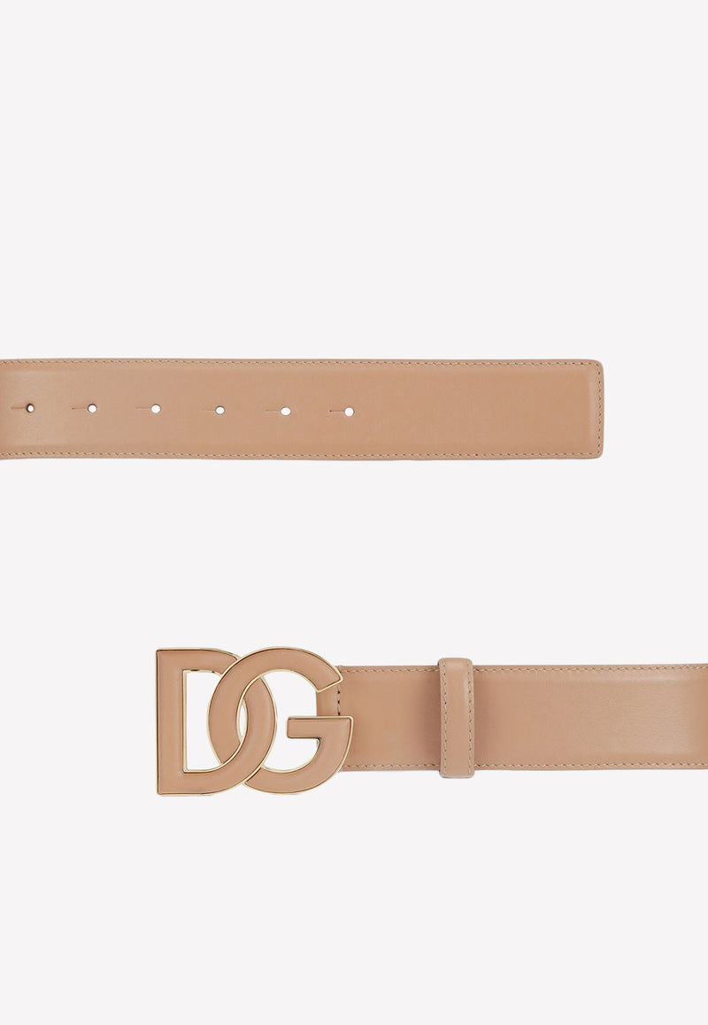 Dolce 
Gabbana DG Logo Belt in Calf Leather Blush BE1503 AW576 80404