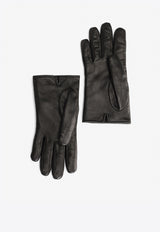 Dolce 
Gabbana DG Logo Quilted Nappa Leather Gloves Black BF0170 AQ220 8S070