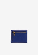 Dolce 
Gabbana Logo Plaque Trifold Wallet in Dauphine Leather BI0770 A1001 80648 Blue