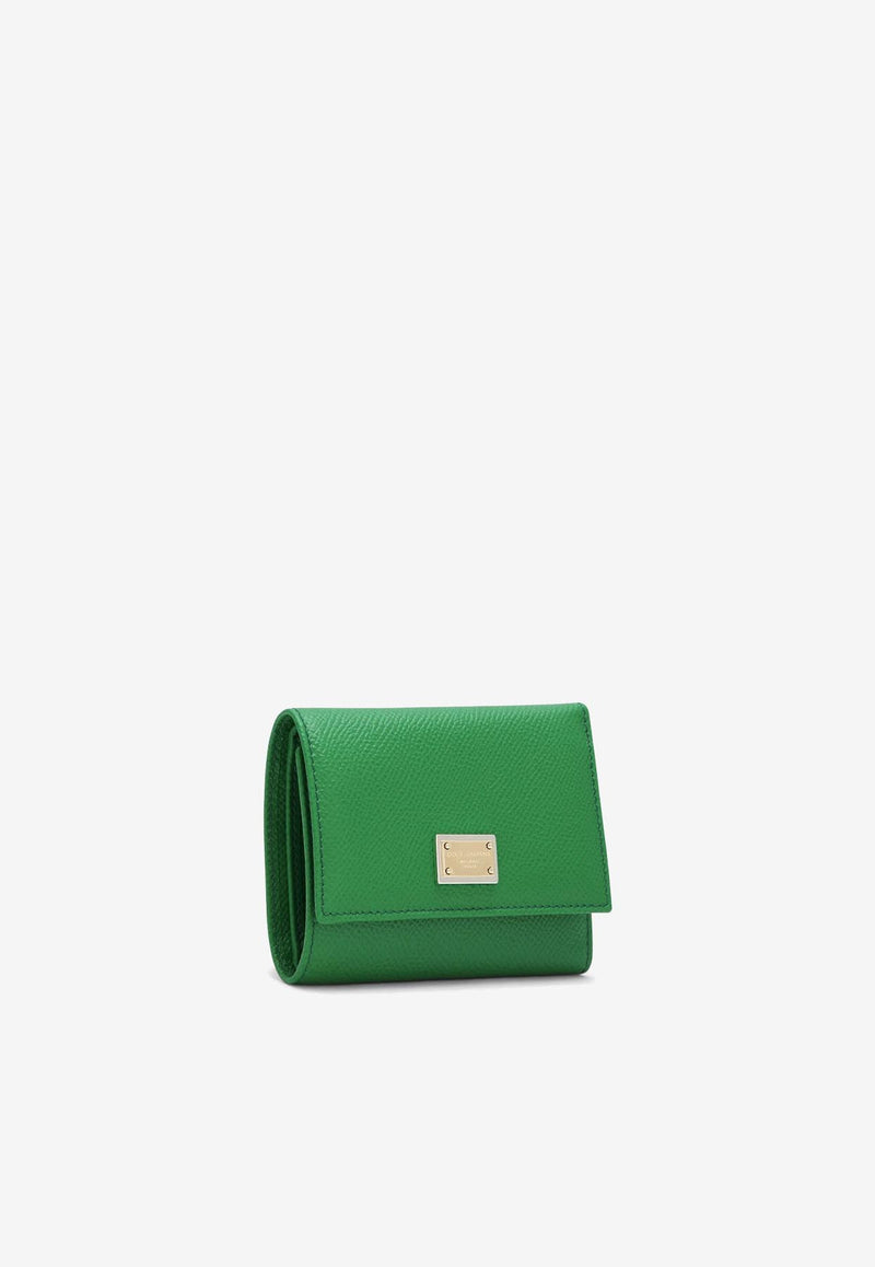 Dolce 
Gabbana Logo Wallet in Dauphine Calf Leather BI0770 A1001 87192 Green