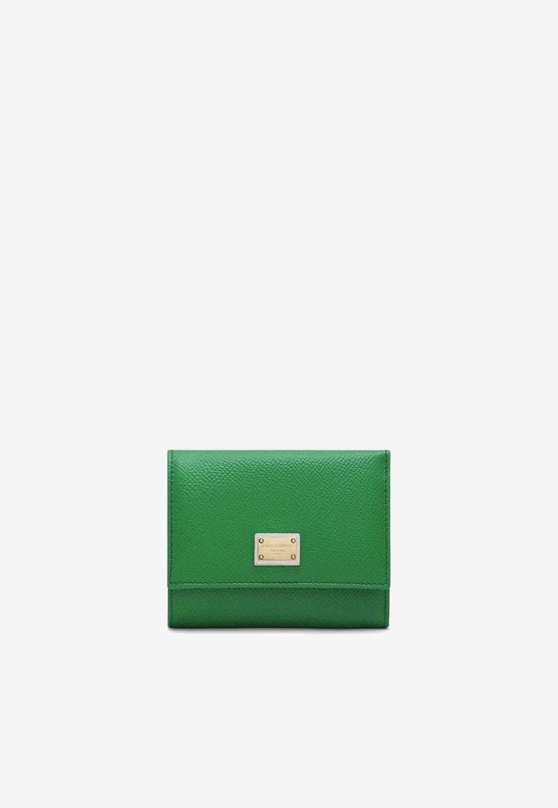 Dolce 
Gabbana Logo Wallet in Dauphine Calf Leather BI0770 A1001 87192 Green