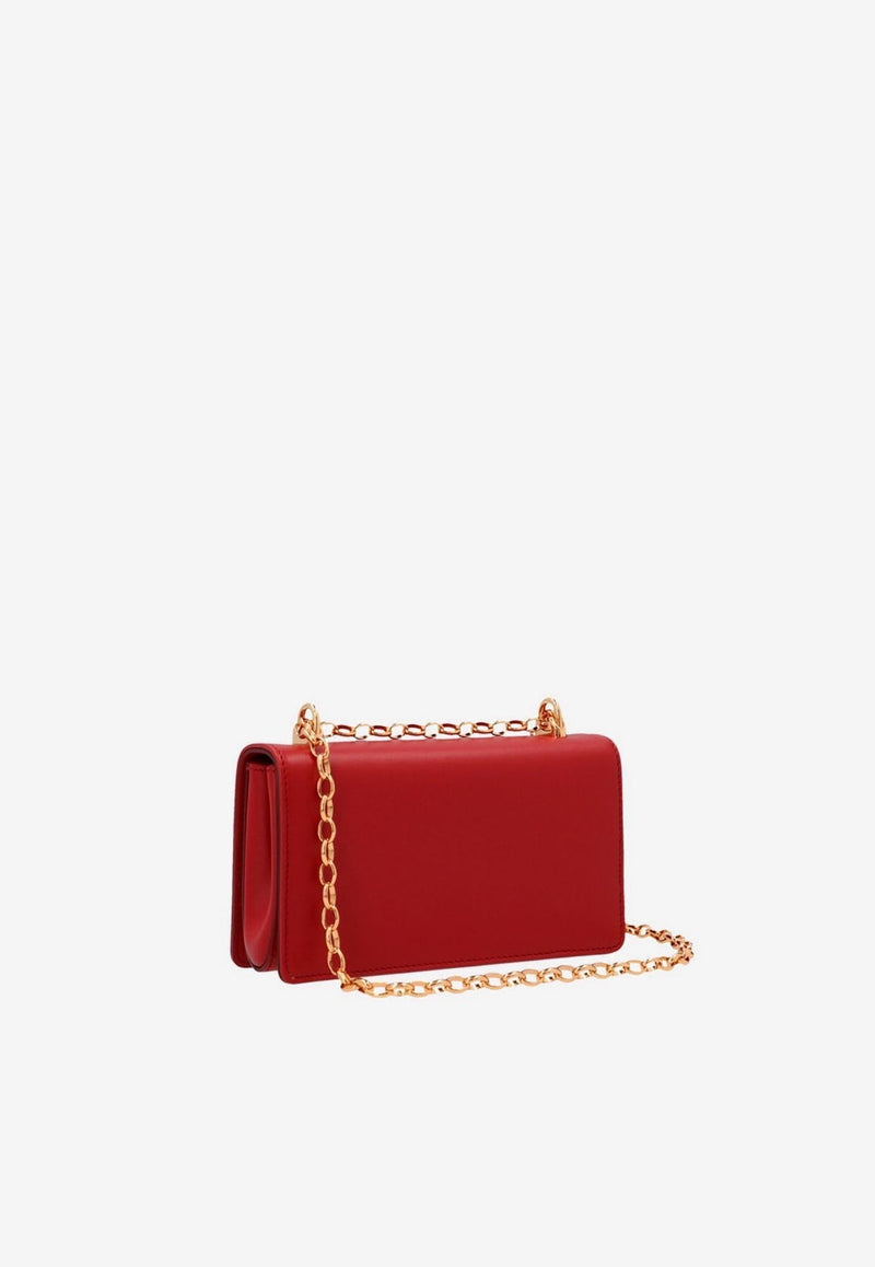 Dolce 
Gabbana DG Girls Calfskin Chain Phone Bag Red BI1416 AW070 87124