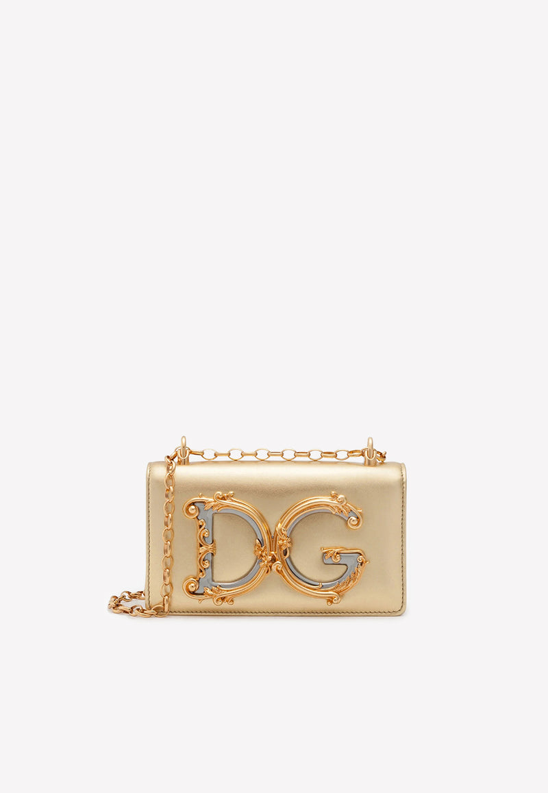 Dolce 
Gabbana DG Girls Shoulder Bag in Nappa Mordoré Leather Gold BI1416 AW121 89869