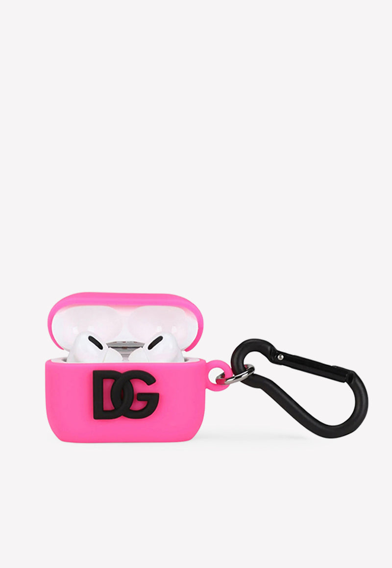 Dolce 
Gabbana AirPods Pro DG Logo Rubber Case Fuchsia BI3106 AW401 8P748