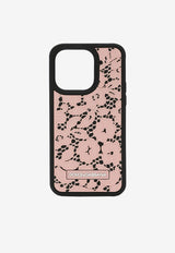 Dolce 
Gabbana Lace Pattern iPhone 14 Pro Cover BI3251 AO700 8L497 Pink