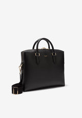 Dolce 
Gabbana Logo Leather Briefcase Black 