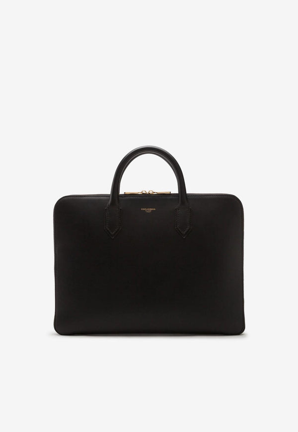 Dolce 
Gabbana Monreal Briefcase in Calf Leather Black BM1710 AC954 80999