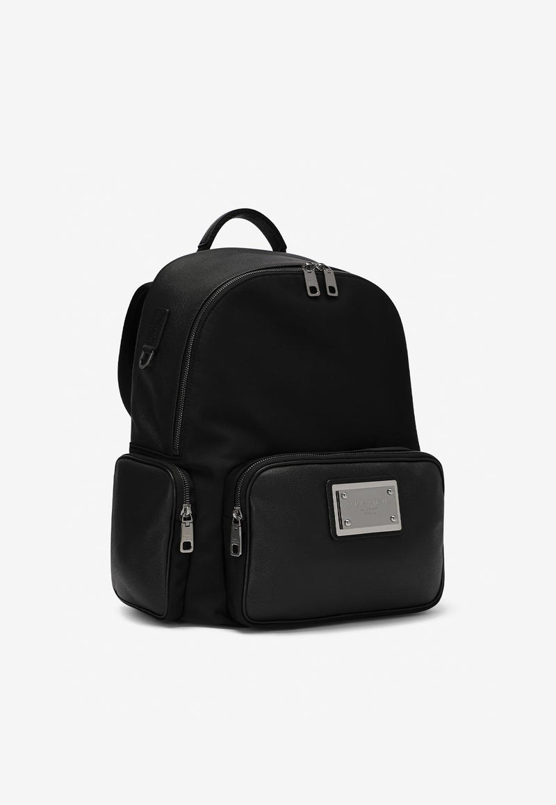 Dolce 
Gabbana Logo Plate Backpack Black 