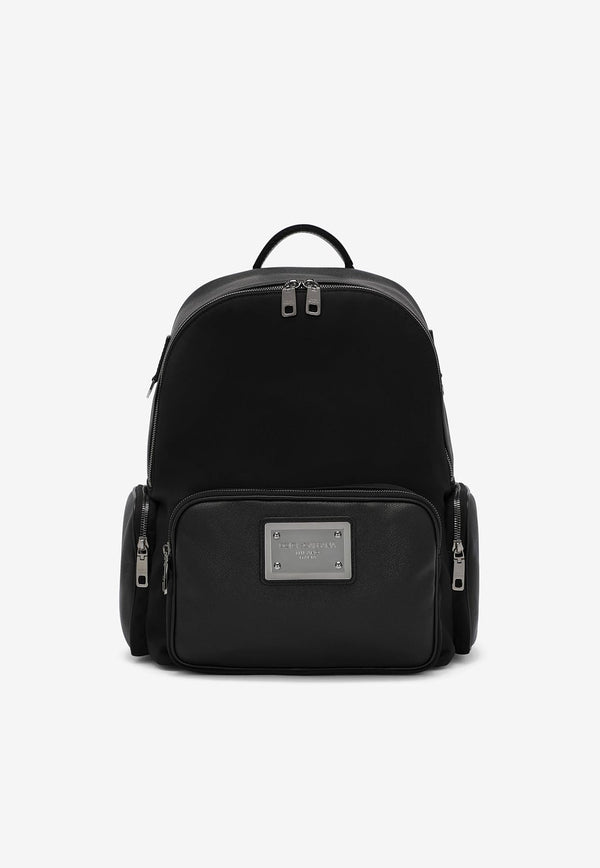 Dolce 
Gabbana Logo Plate Backpack Black 