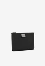 Dolce 
Gabbana Logo Plate Pouch Bag Black 