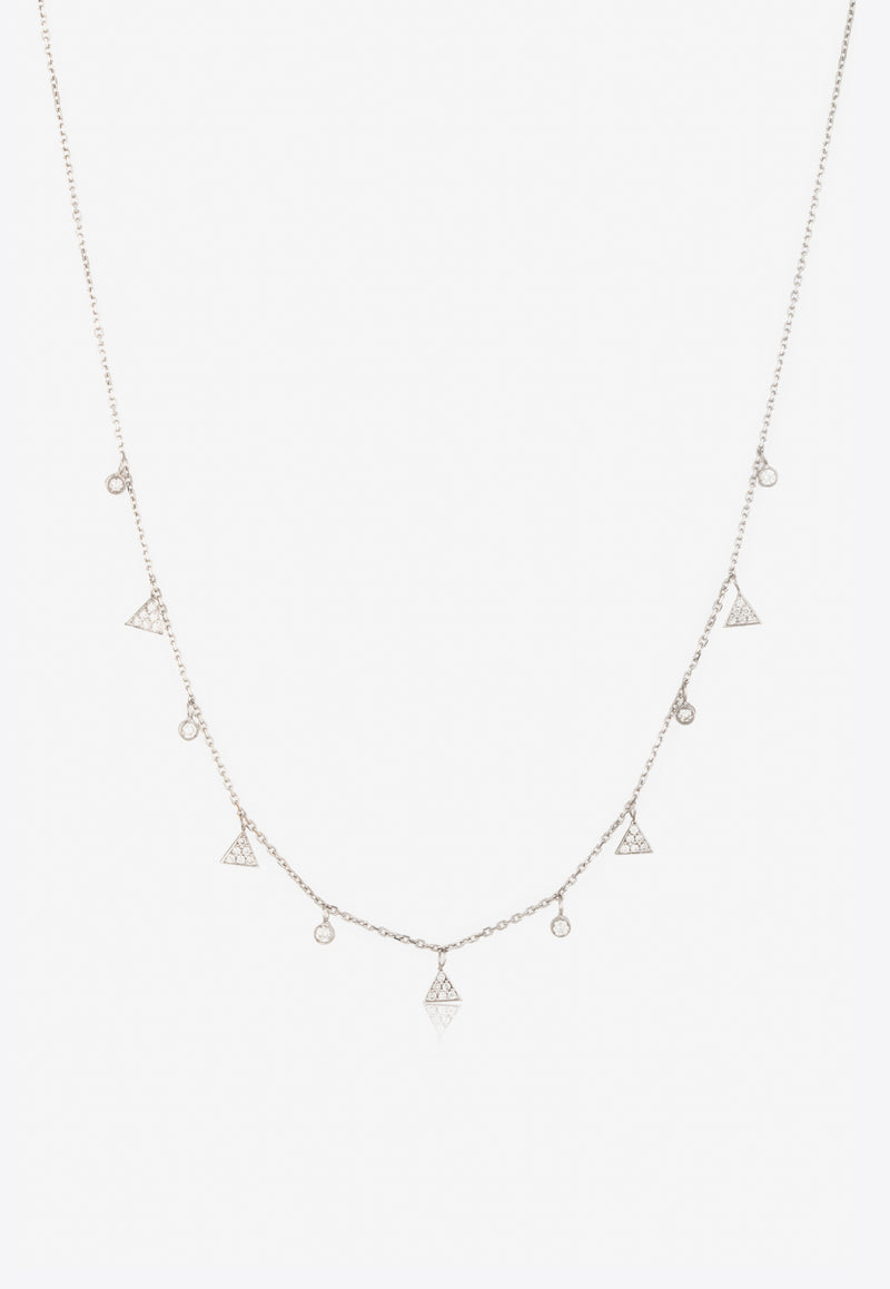 Falamank Sweet Collection 18-karat White Gold Necklace with White Diamonds NK324