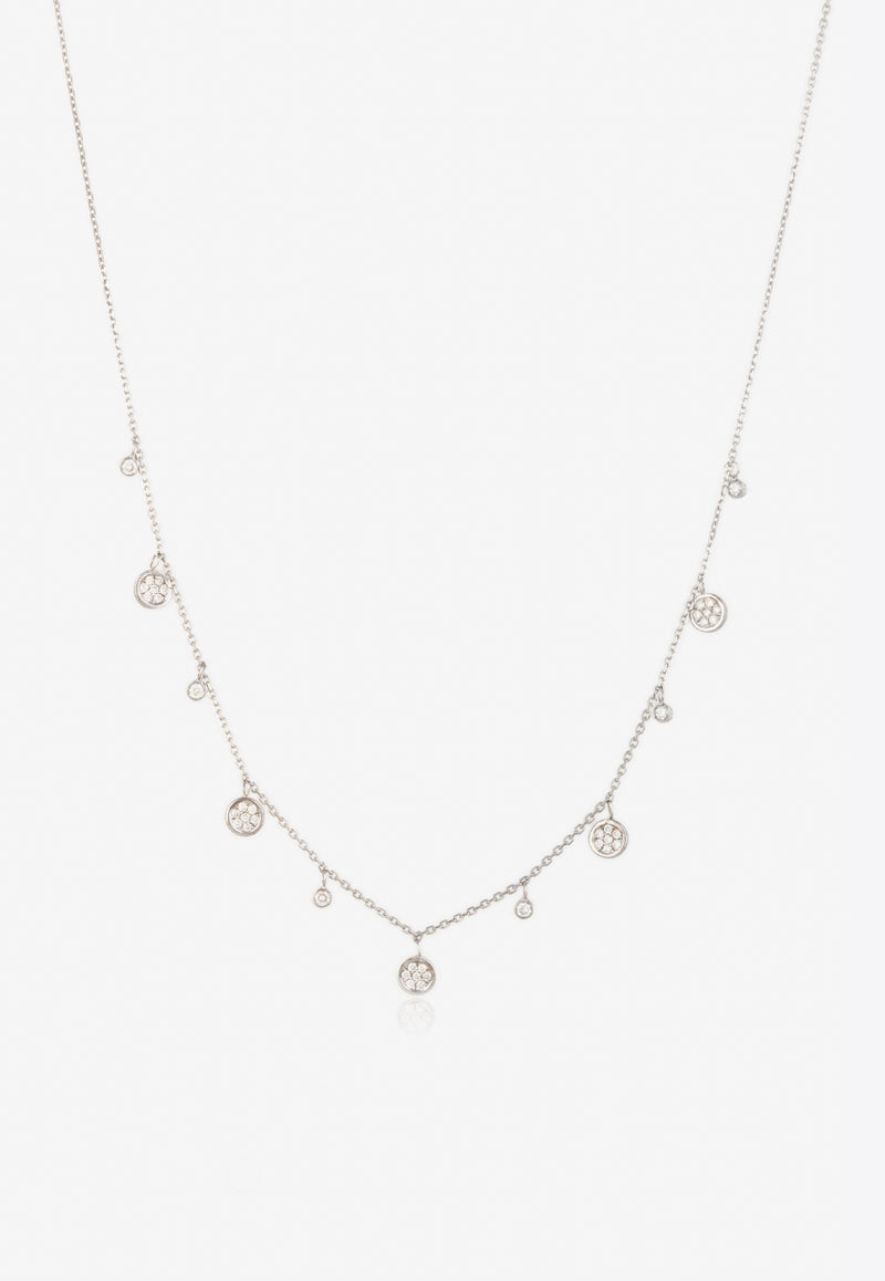 Falamank Sweet Collection 18-karat White Gold Necklace with White Diamonds NK323