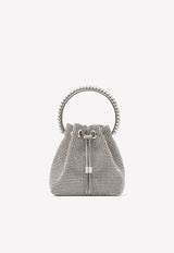 Jimmy Choo Bon Bon Crystal Mesh Bucket Bag Silver BON BON SQV SILVER