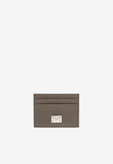 Dolce 
Gabbana Logo Plate Leather Cardholder Khaki 